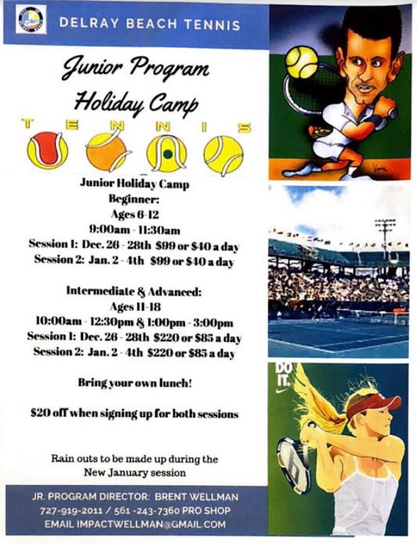 Junior Tennis Program Holiday Camp Delray