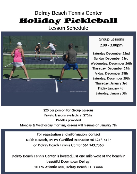 Pickleball Schedule and Lessons