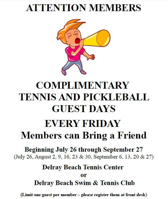 Free Friday Tennis and Pickleball