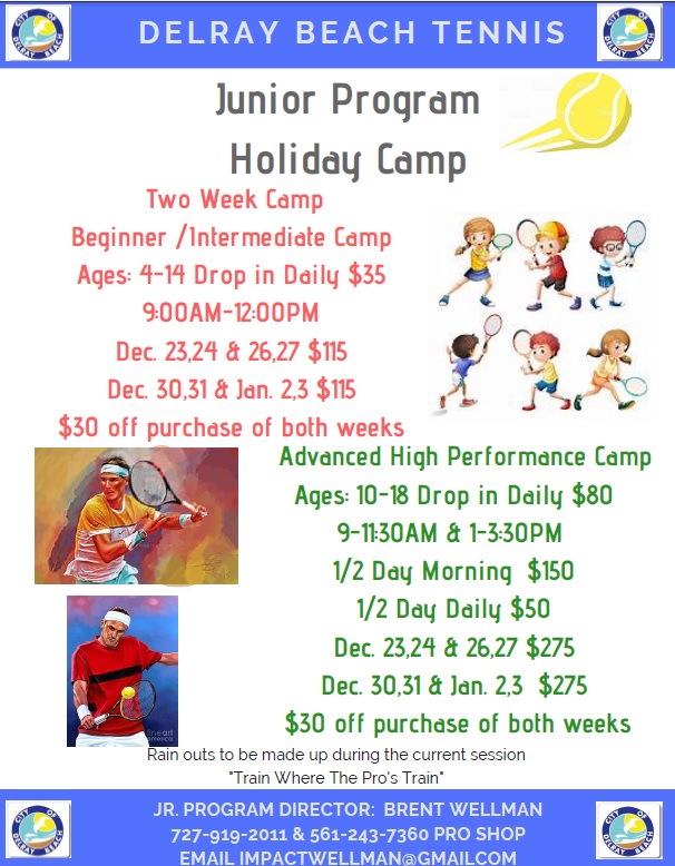 Delray Junior Tennis Camp Flyer