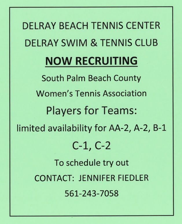 Now Recruiting Tennis Teams