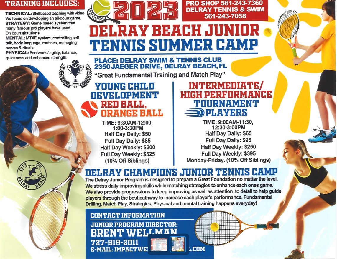 Tennis - Summer Camp Flyer 2023 Front