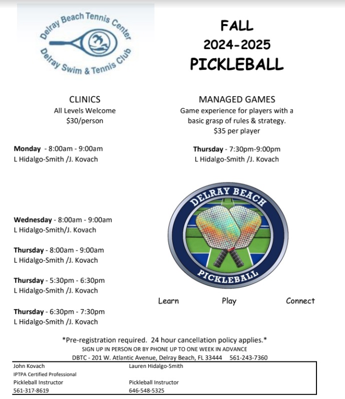 Pickleball Fall Plan