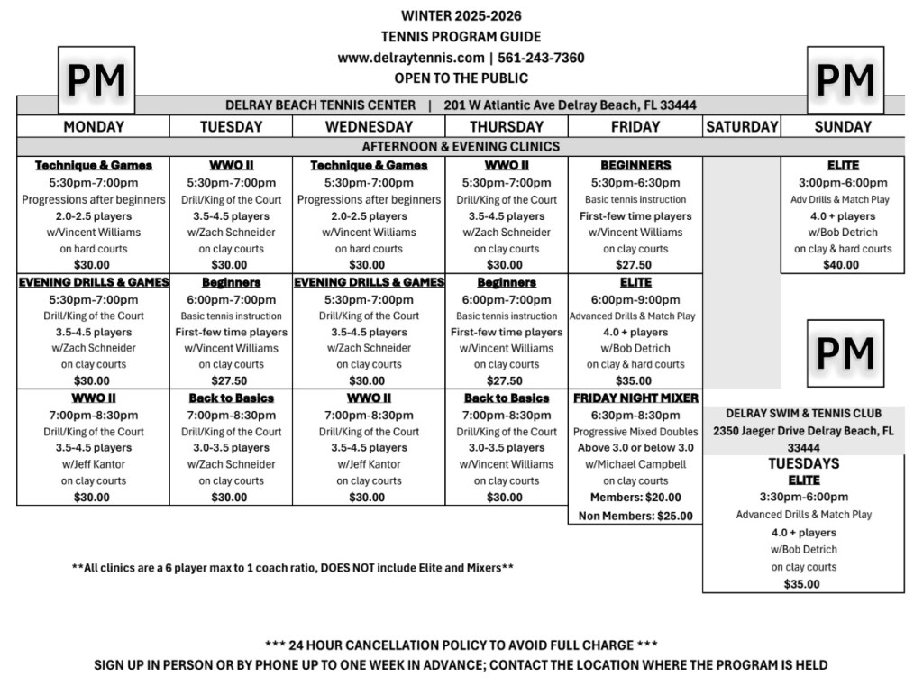 Winter Tennis Program