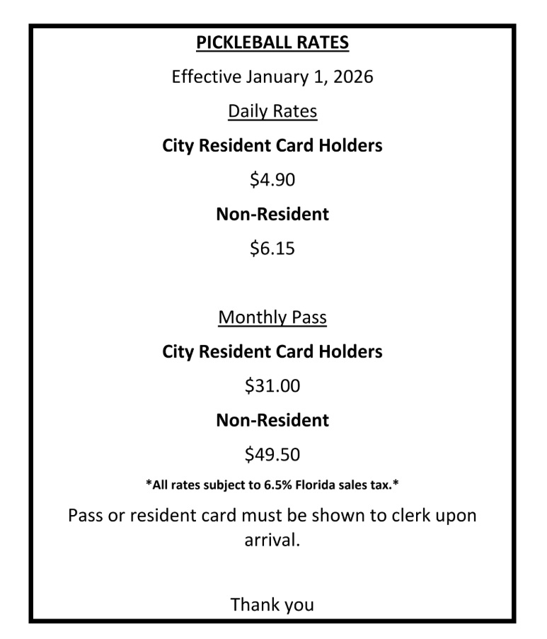 Pickleball Rates