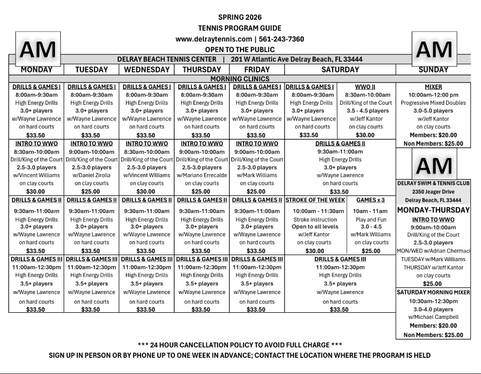 Spring Tennis 2026 AM