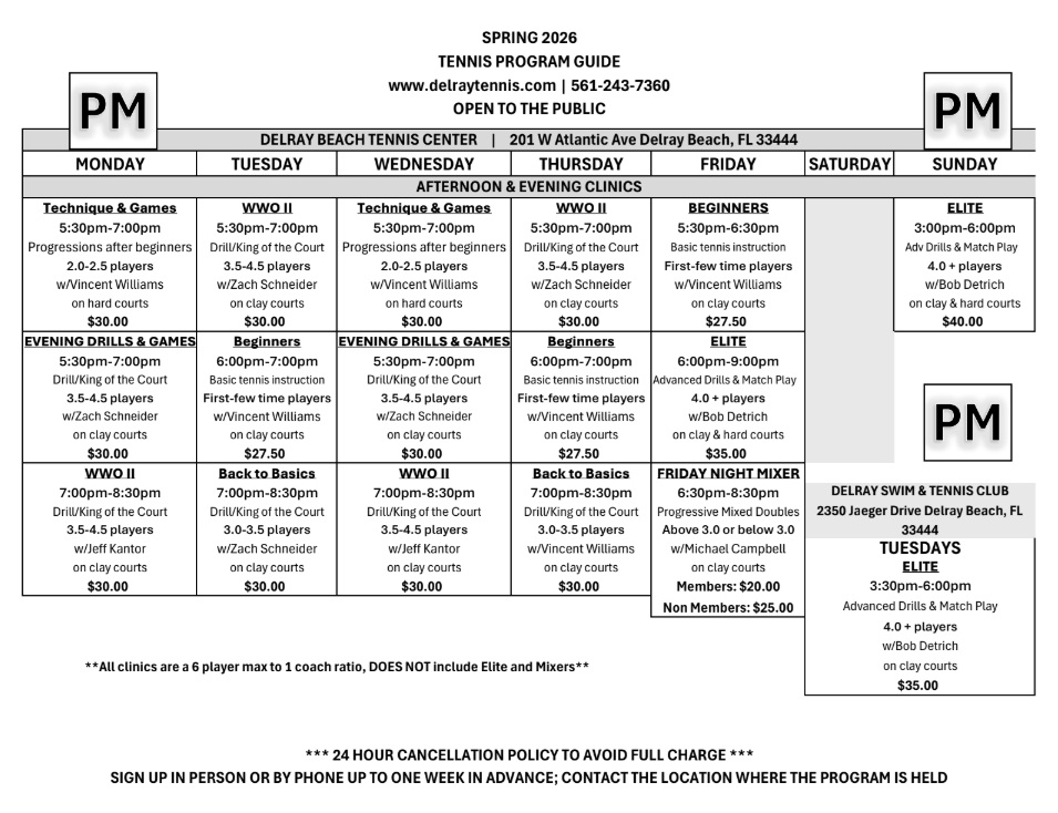 Spring Tennis 2026 PM