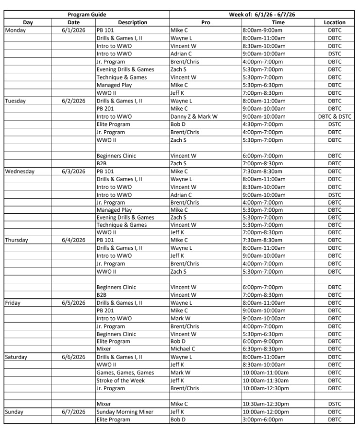 Tennis Program