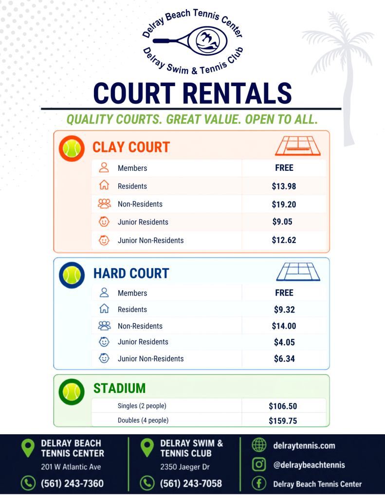 Court Fees - Delray Tennis