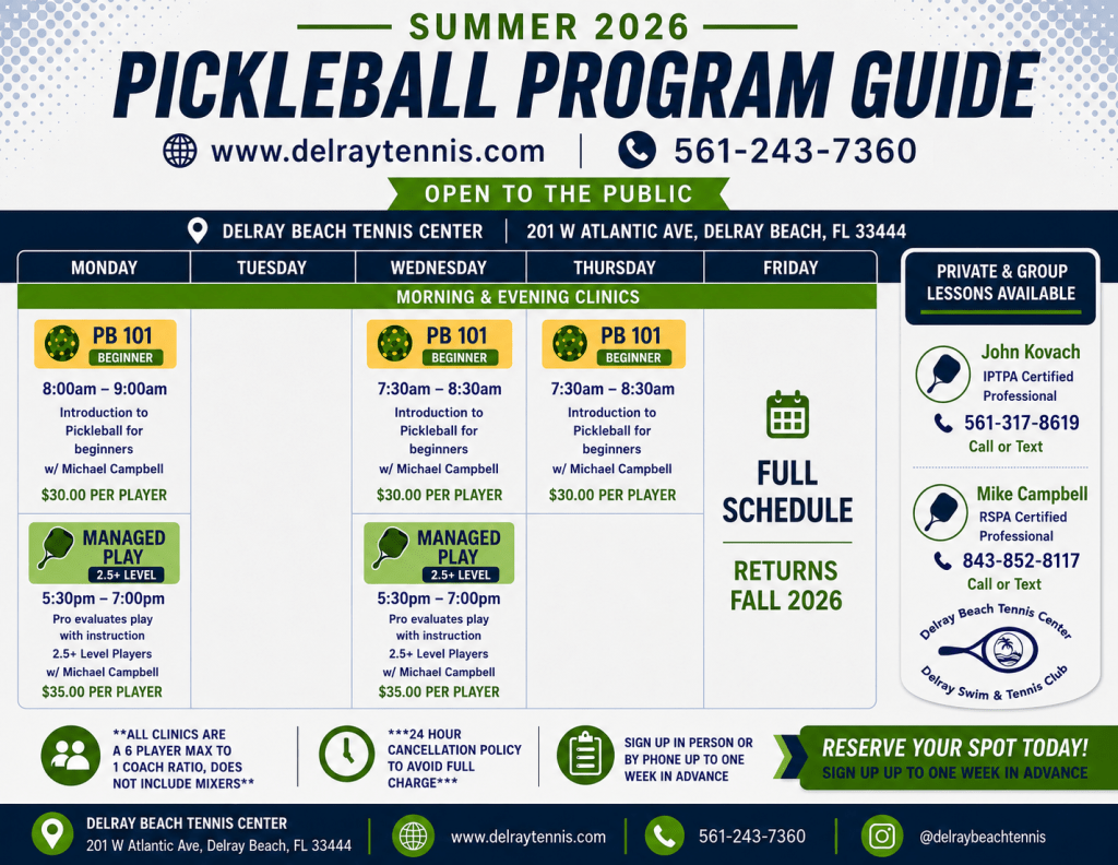 Pickleball Program - Delray Tennis