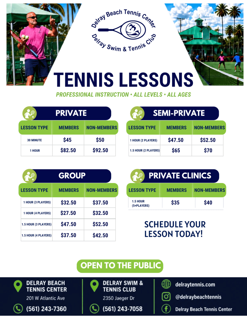 Tennis Lesson Rates